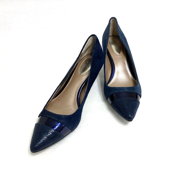 Alfani step n flex Womens Leather Suede shoes size 7M Blue, New - Picture 5 of 8